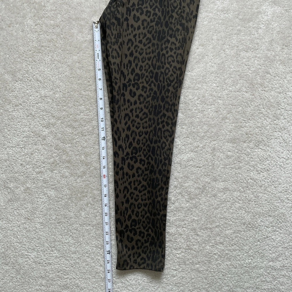 Carmen Marc Valvo Leopard Print Legging Olive Green Women's Medium NWT - Picture 5 of 13